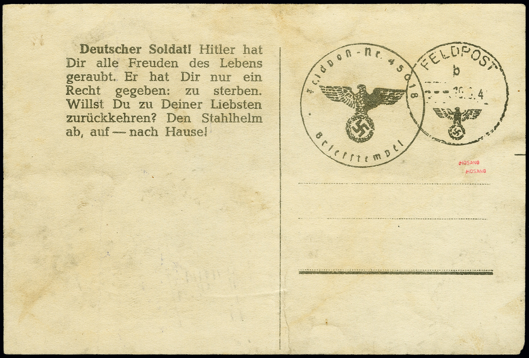 Stamp Auction German Occupation Issues 1939 45 Propaganda