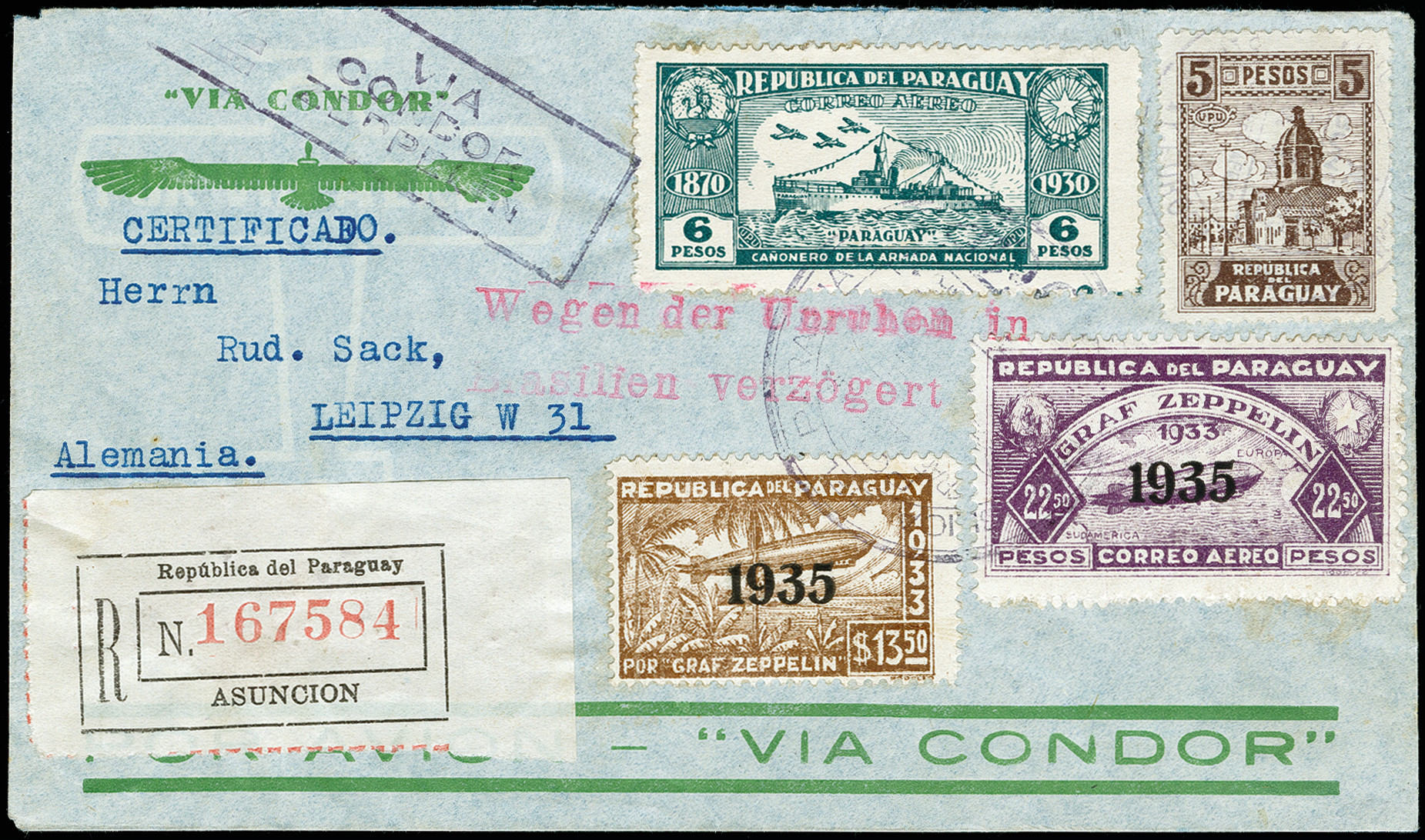 Lot 692 - airmail zeppelin - Heinrich Koehler Auktionen Auction #371- Day 1 Lot 692 - airmail zeppelin - Heinrich Koehler Auktionen Auction #371- Day 1
