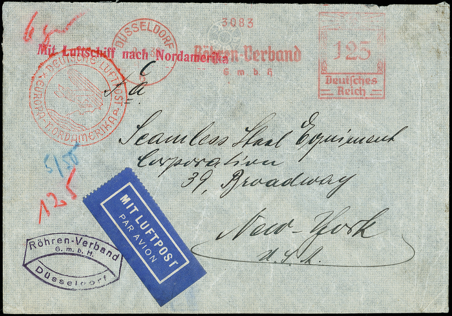 Lot 699 - airmail zeppelin - Heinrich Koehler Auktionen Auction #371- Day 1 Lot 699 - airmail zeppelin - Heinrich Koehler Auktionen Auction #371- Day 1