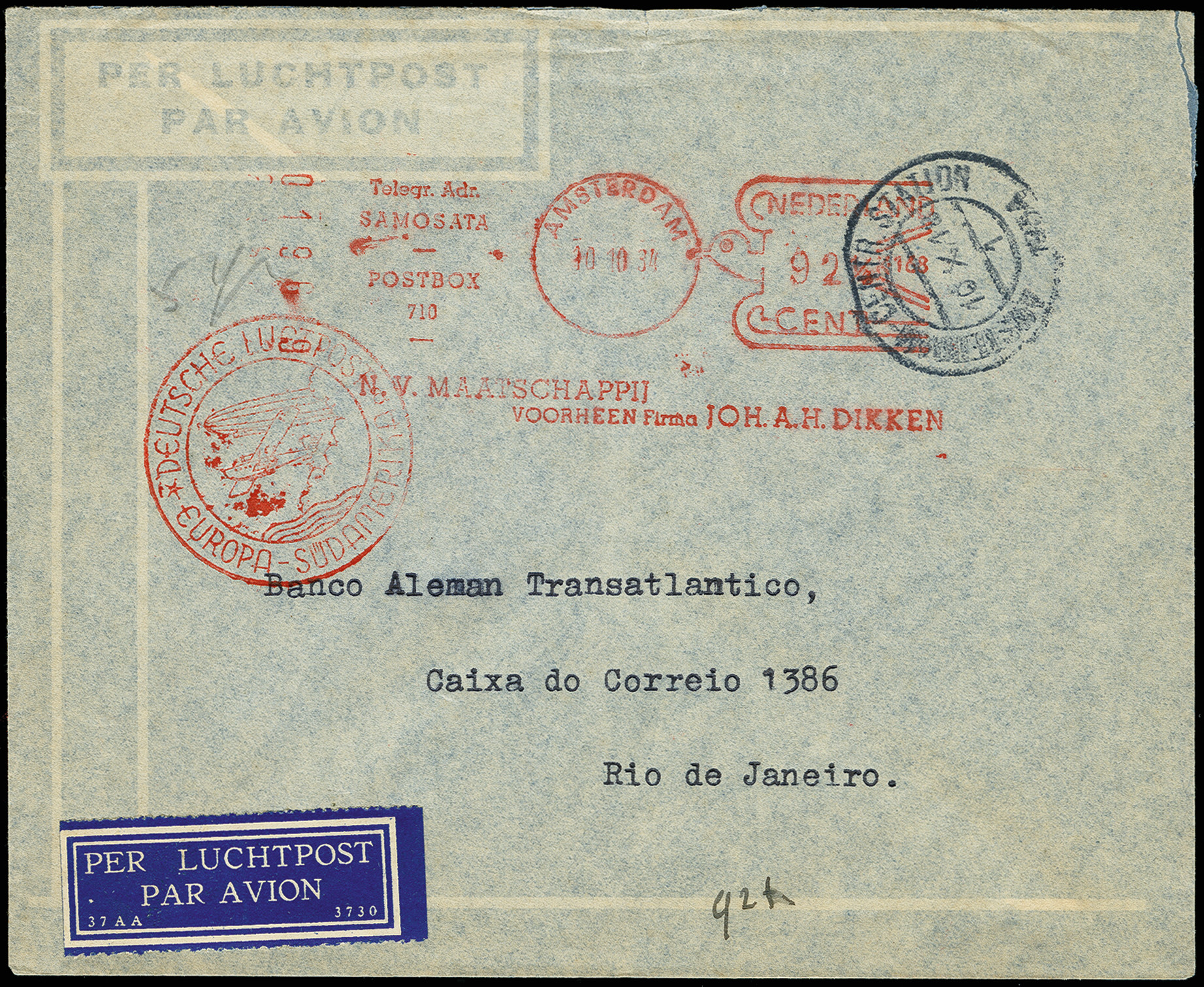 Lot 720 - airmail treaty post -  Heinrich Koehler Auktionen Auction #371- Day 1