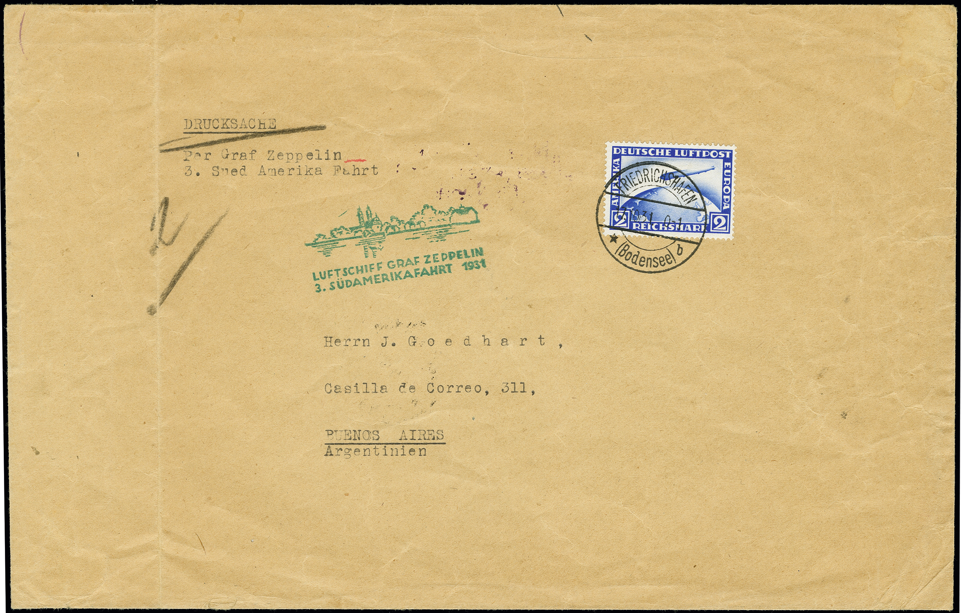 Lot 677 - airmail zeppelin - Heinrich Koehler Auktionen Auction #371- Day 1 Lot 677 - airmail zeppelin - Heinrich Koehler Auktionen Auction #371- Day 1