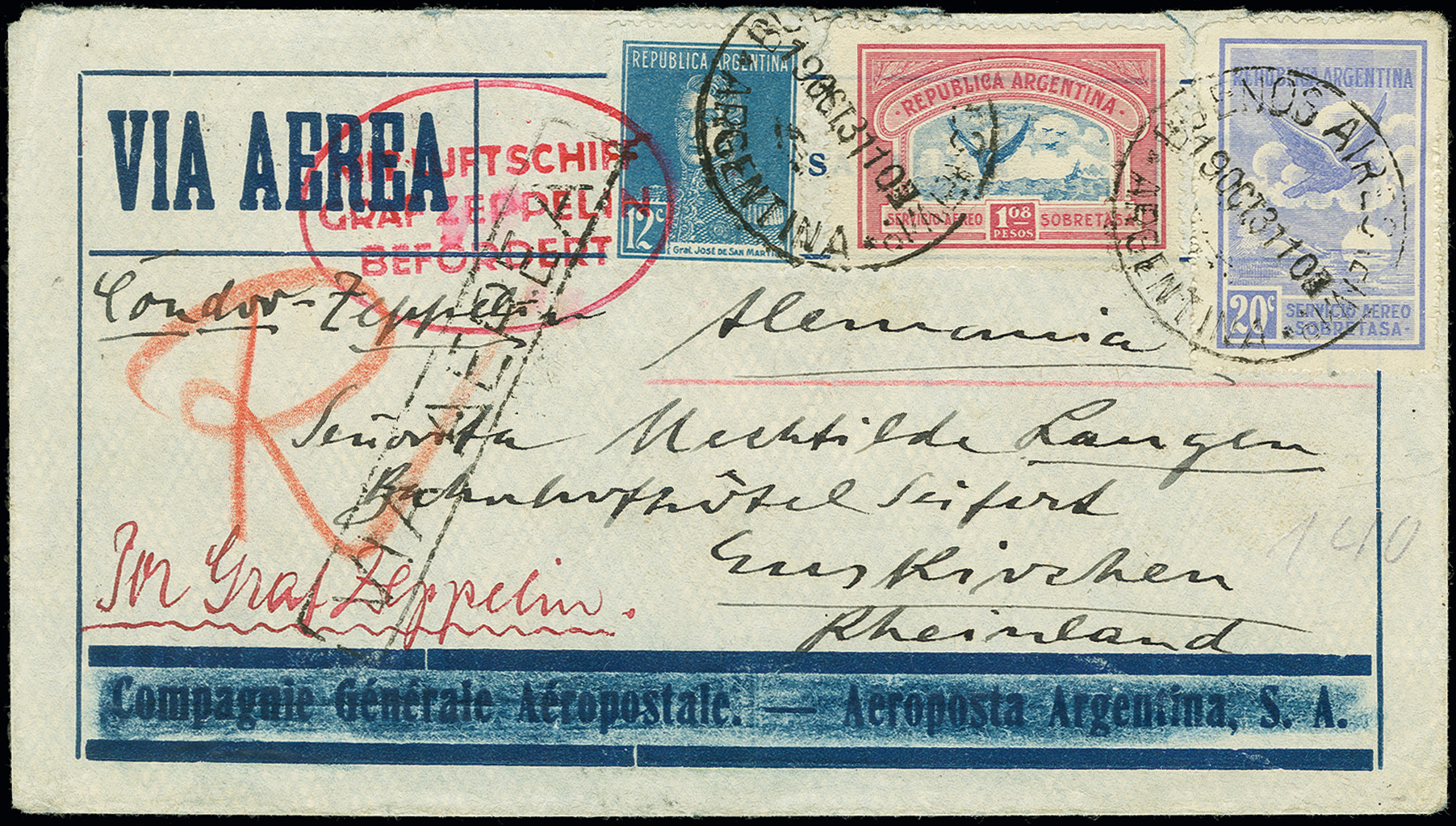 Lot 678 - airmail zeppelin - Heinrich Koehler Auktionen Auction #371- Day 1 Lot 678 - airmail zeppelin - Heinrich Koehler Auktionen Auction #371- Day 1