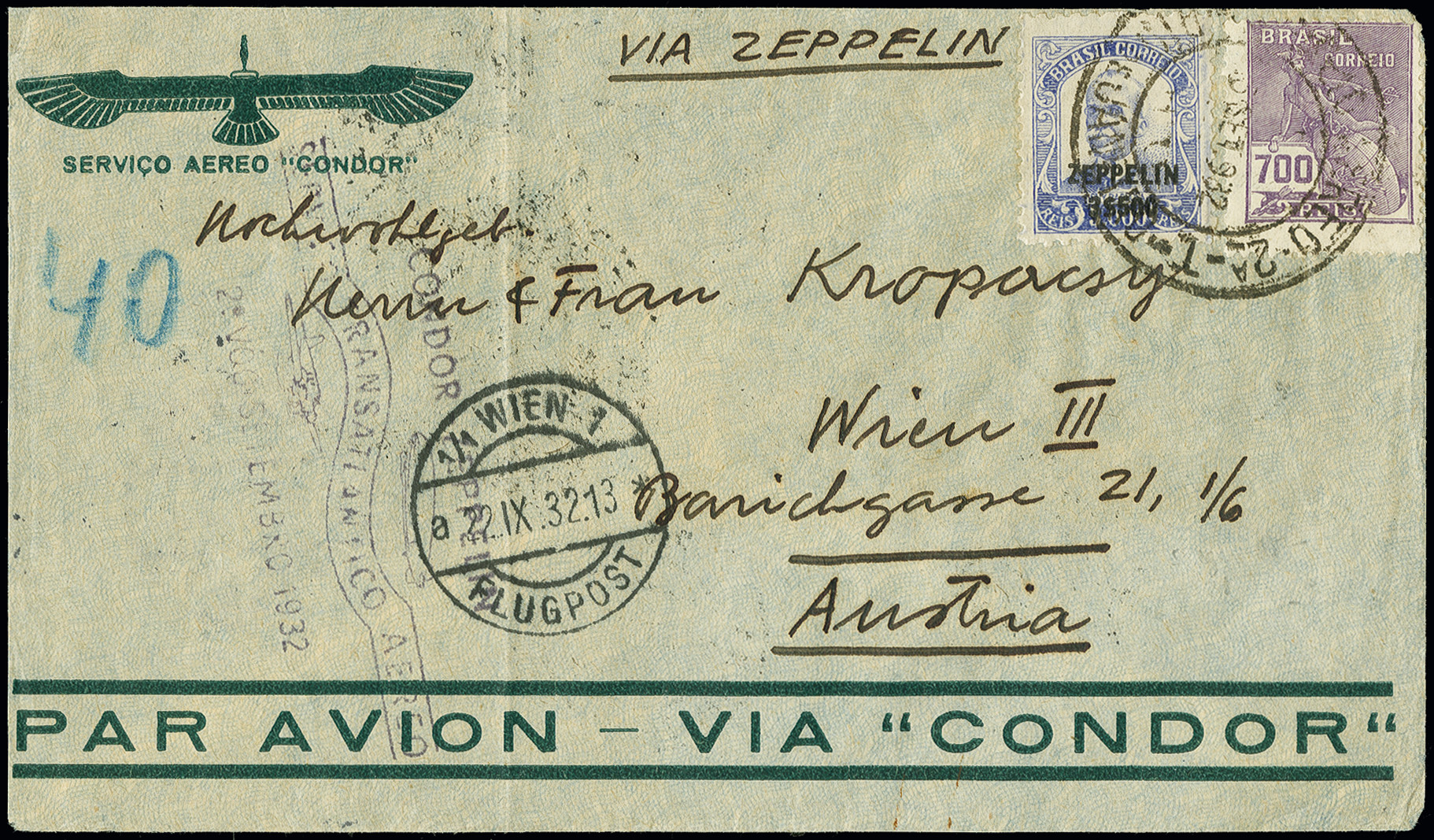 Lot 682 - airmail zeppelin - Heinrich Koehler Auktionen Auction #371- Day 1 Lot 682 - airmail zeppelin - Heinrich Koehler Auktionen Auction #371- Day 1