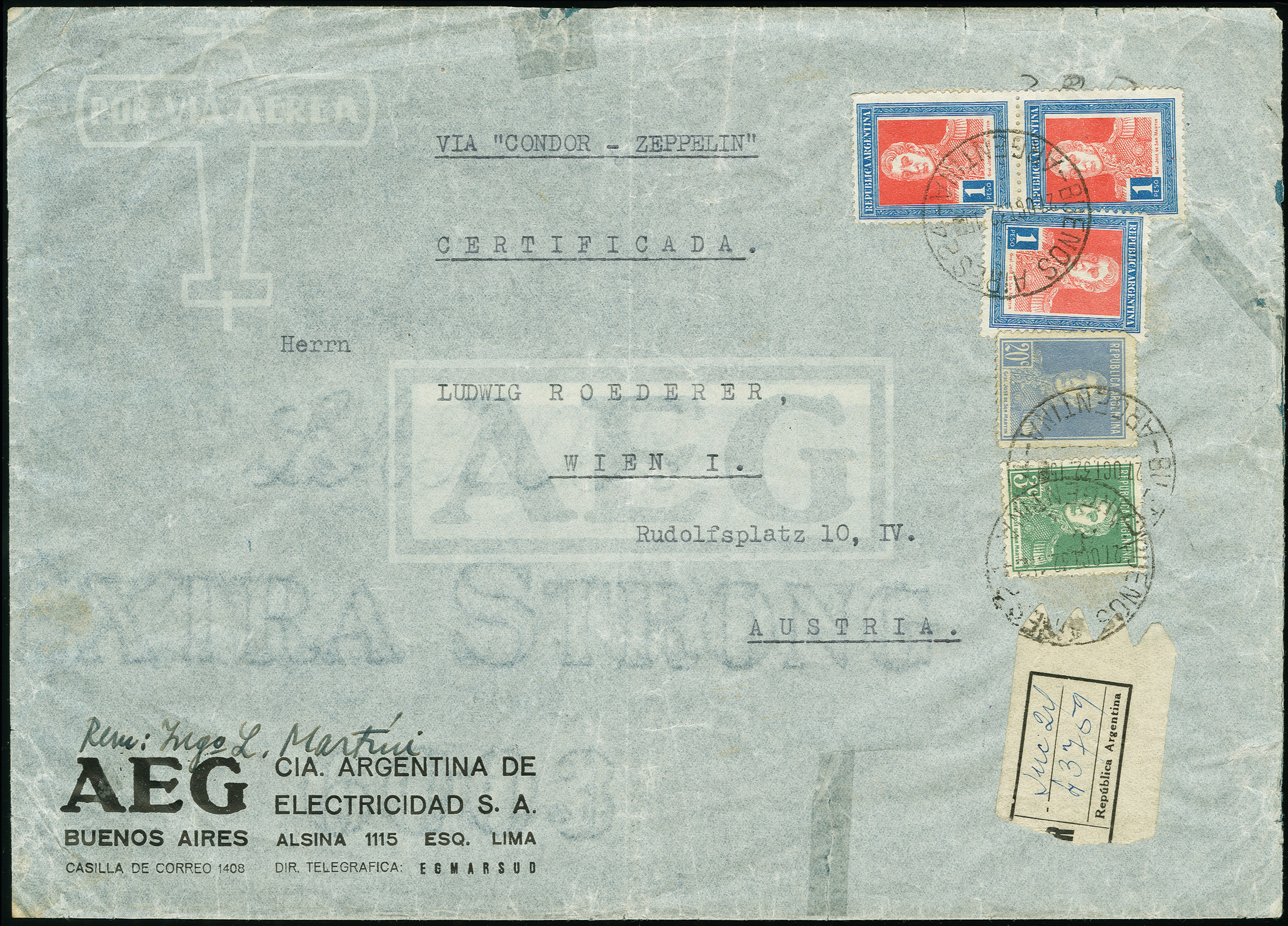 Lot 684 - airmail zeppelin - Heinrich Koehler Auktionen Auction #371- Day 1 Lot 684 - airmail zeppelin - Heinrich Koehler Auktionen Auction #371- Day 1