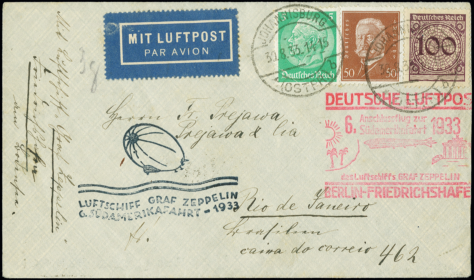 Lot 685 - airmail zeppelin - Heinrich Koehler Auktionen Auction #371- Day 1 Lot 685 - airmail zeppelin - Heinrich Koehler Auktionen Auction #371- Day 1