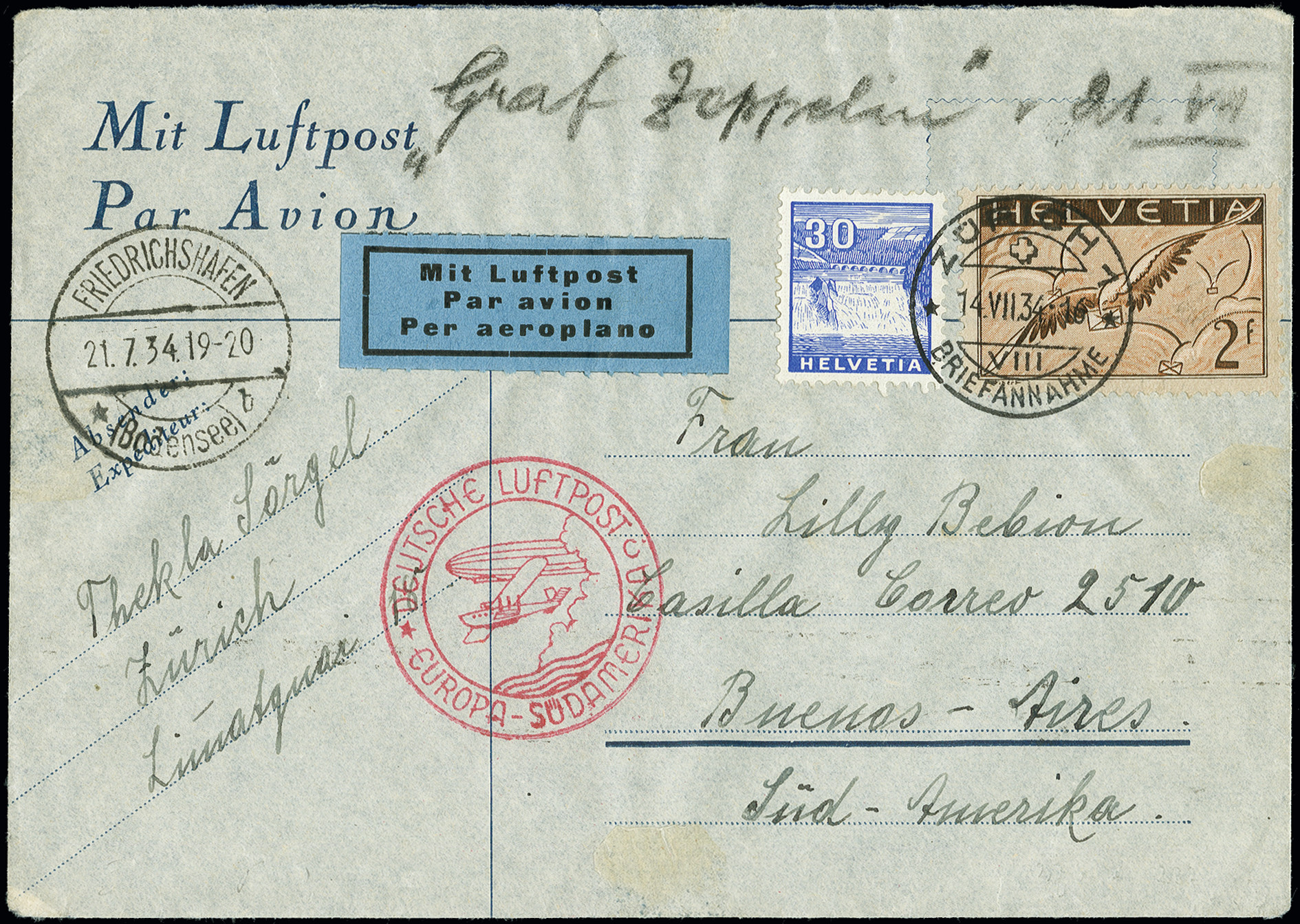Lot 730 - airmail treaty post -  Heinrich Koehler Auktionen Auction #371- Day 1