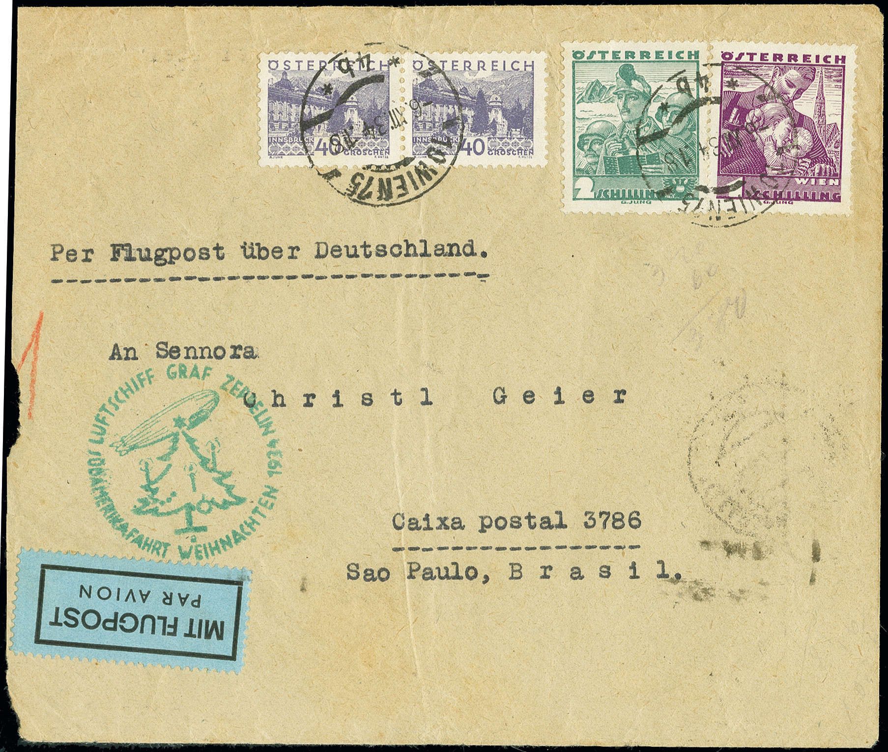 Lot 725 - airmail treaty post -  Heinrich Koehler Auktionen Auction #371- Day 1