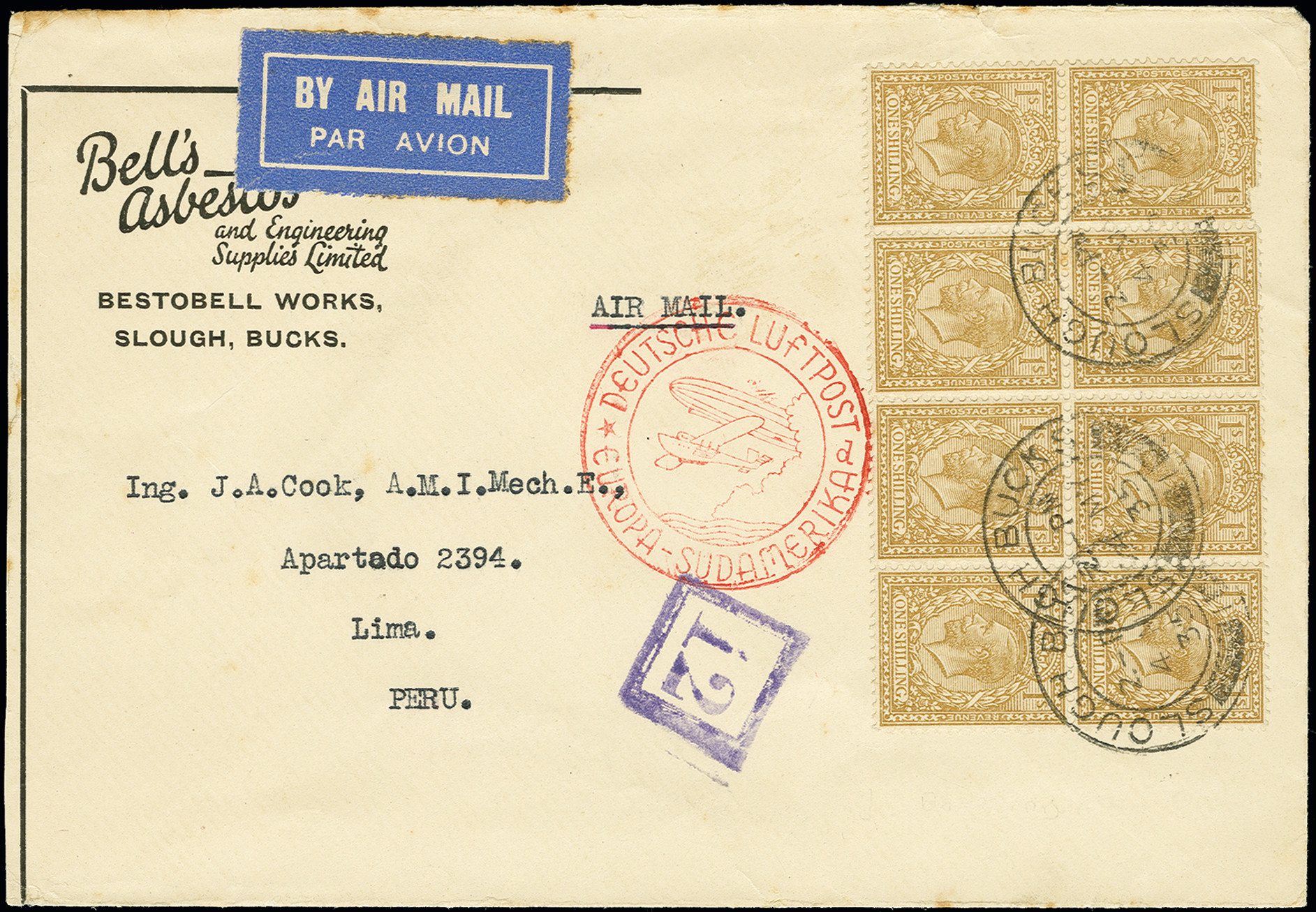 Lot 713 - airmail treaty post - Heinrich Koehler Auktionen Auction #371- Day 1 Lot 713 - airmail treaty post - Heinrich Koehler Auktionen Auction #371- Day 1