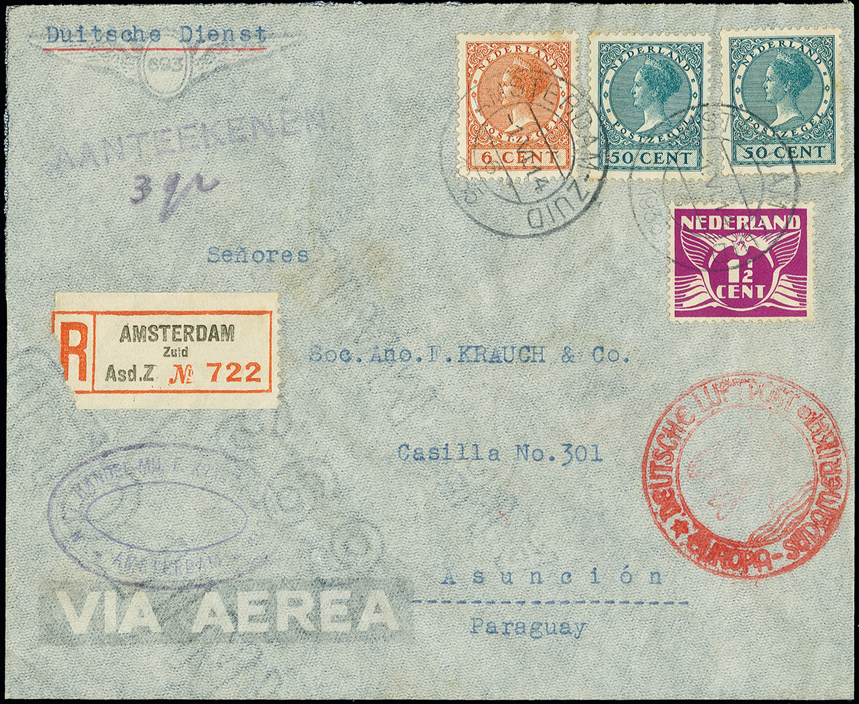 Lot 721 - airmail treaty post -  Heinrich Koehler Auktionen Auction #371- Day 1
