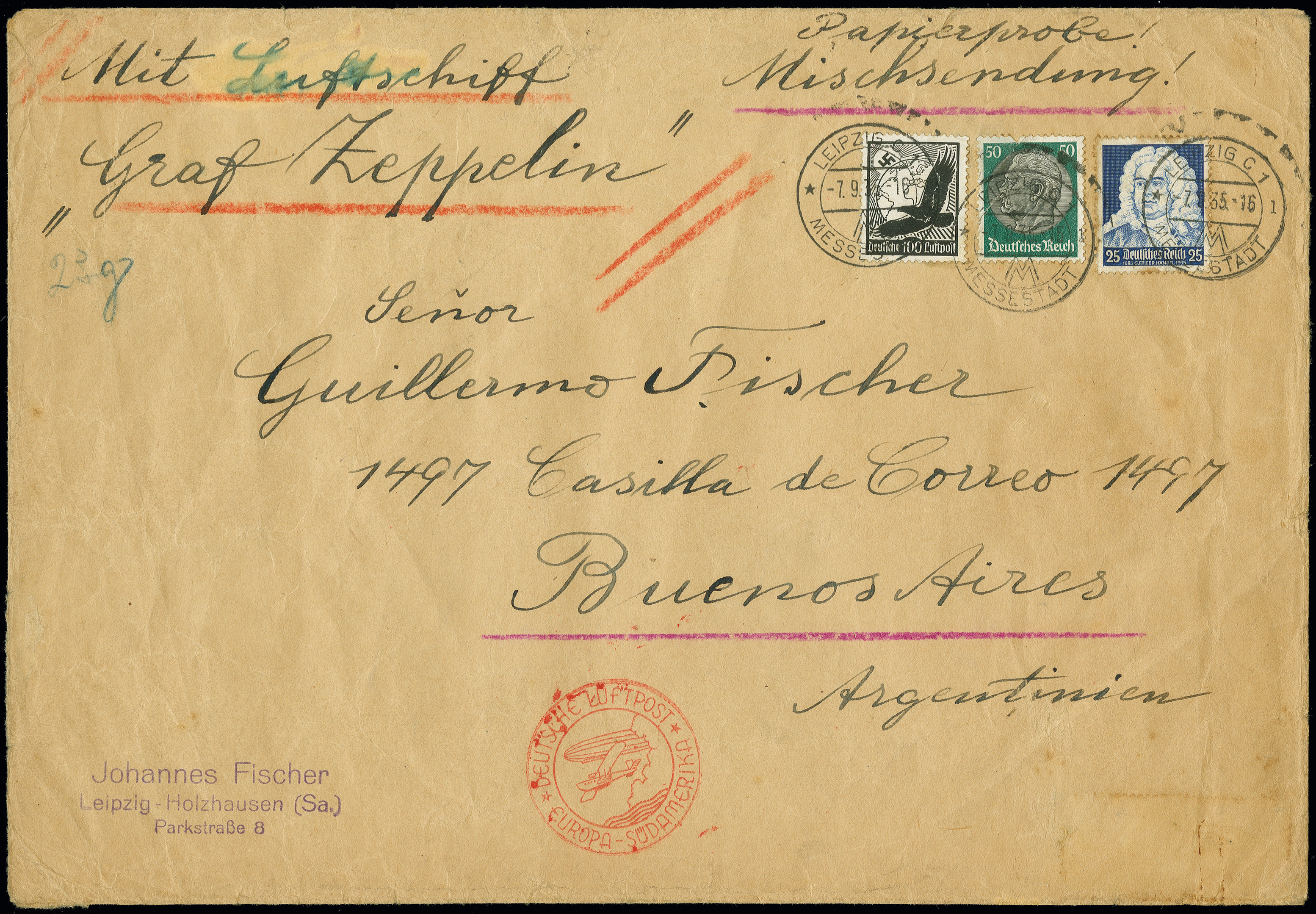 Lot 690 - airmail zeppelin - Heinrich Koehler Auktionen Auction #371- Day 1 Lot 690 - airmail zeppelin - Heinrich Koehler Auktionen Auction #371- Day 1