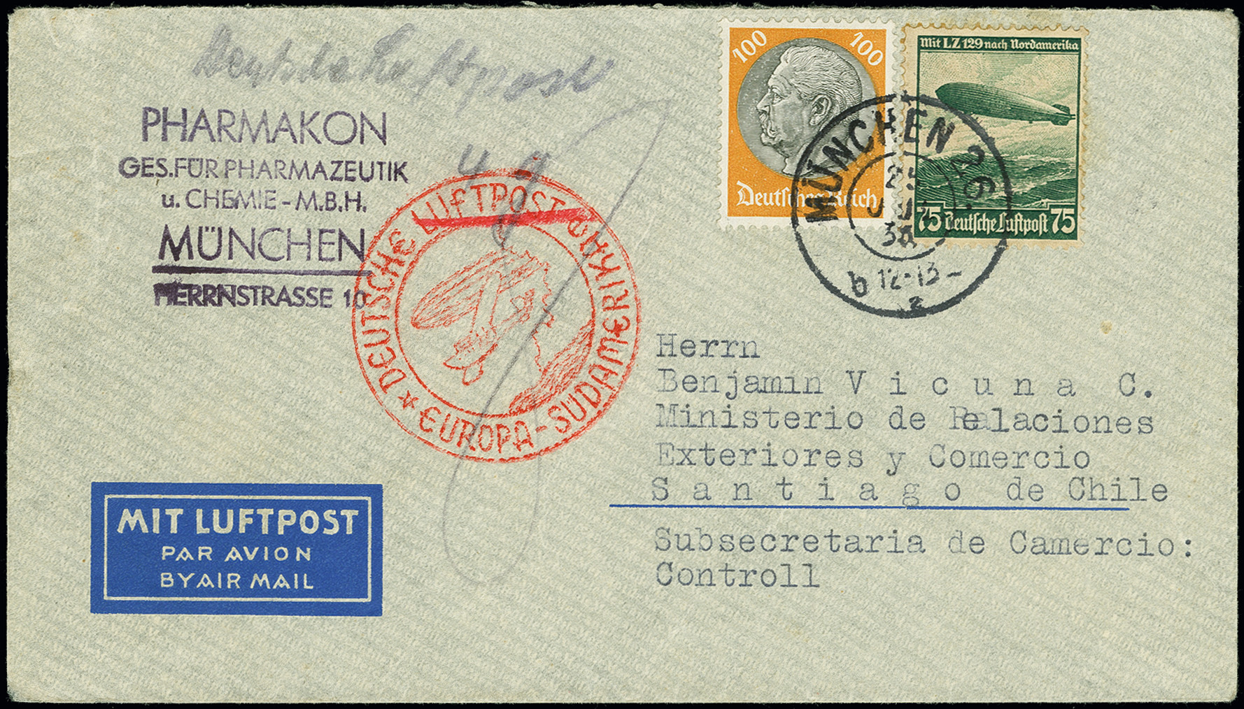 Lot 693 - airmail zeppelin - Heinrich Koehler Auktionen Auction #371- Day 1 Lot 693 - airmail zeppelin - Heinrich Koehler Auktionen Auction #371- Day 1
