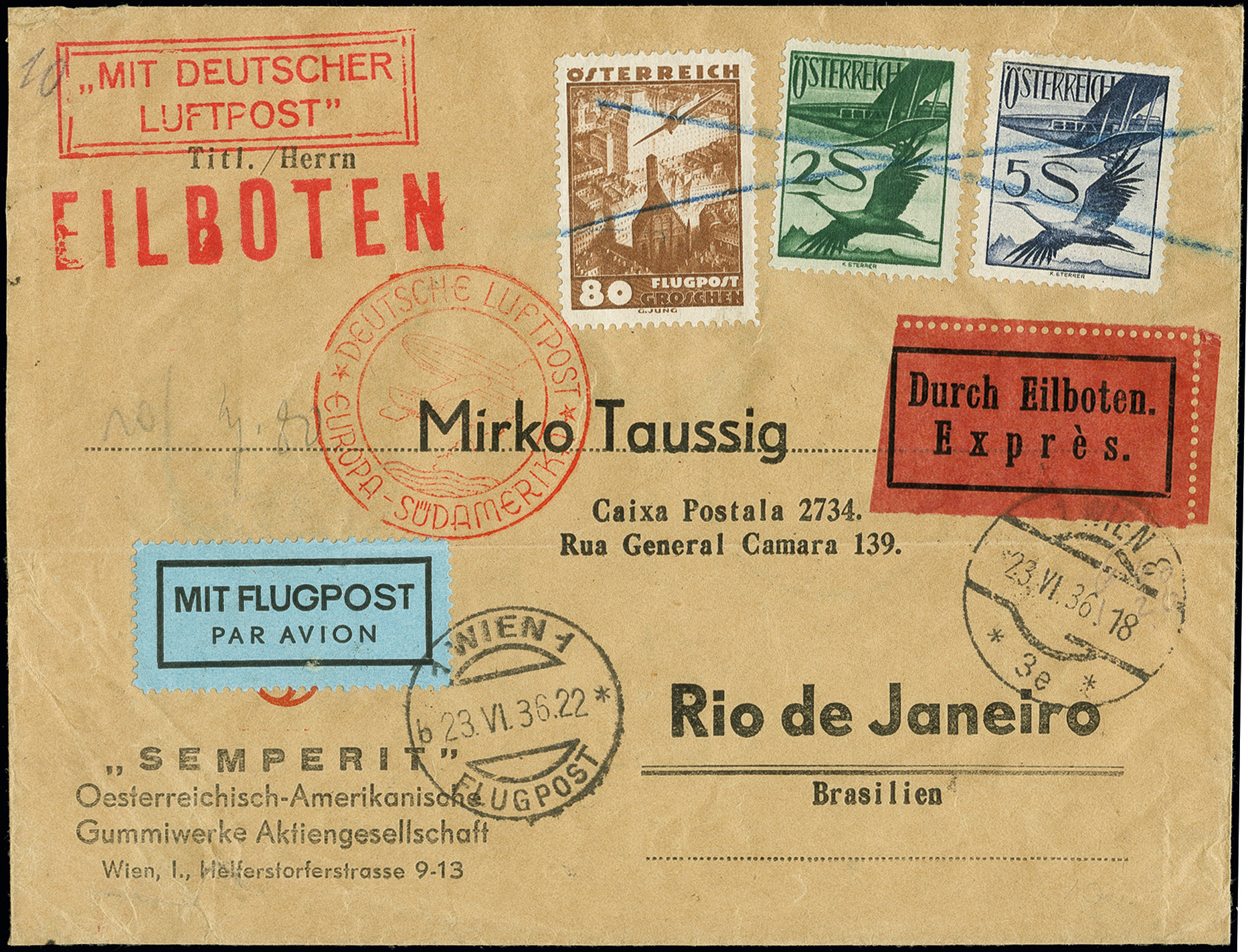 Lot 726 - airmail treaty post -  Heinrich Koehler Auktionen Auction #371- Day 1