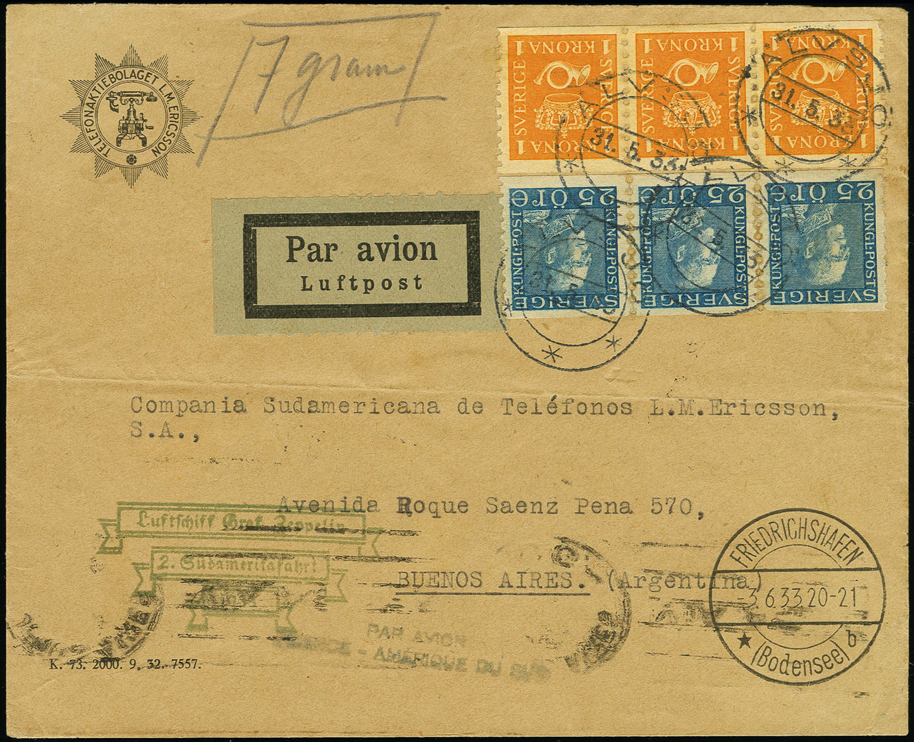 Lot 728 - airmail treaty post -  Heinrich Koehler Auktionen Auction #371- Day 1