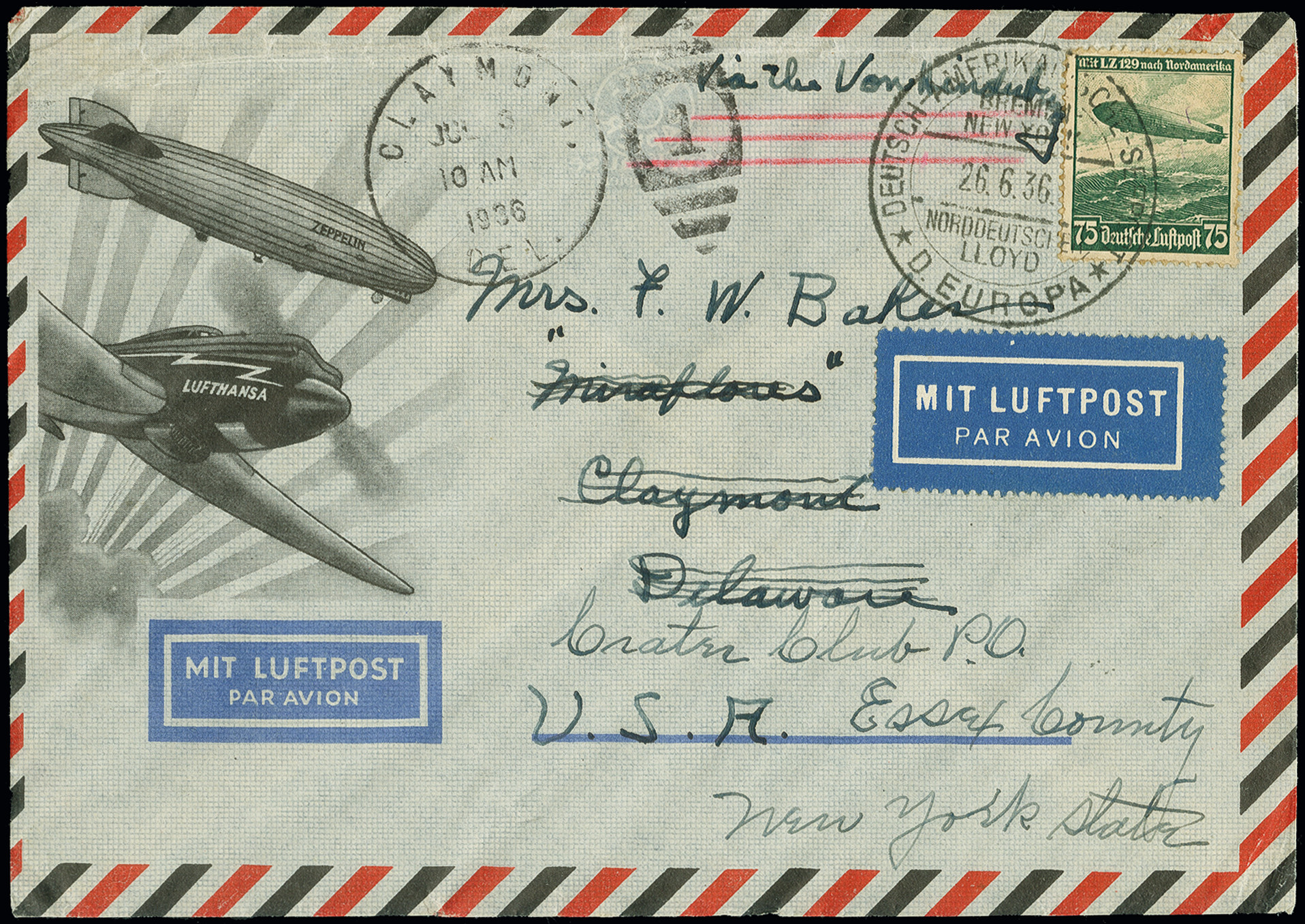 Lot 698 - airmail zeppelin - Heinrich Koehler Auktionen Auction #371- Day 1 Lot 698 - airmail zeppelin - Heinrich Koehler Auktionen Auction #371- Day 1