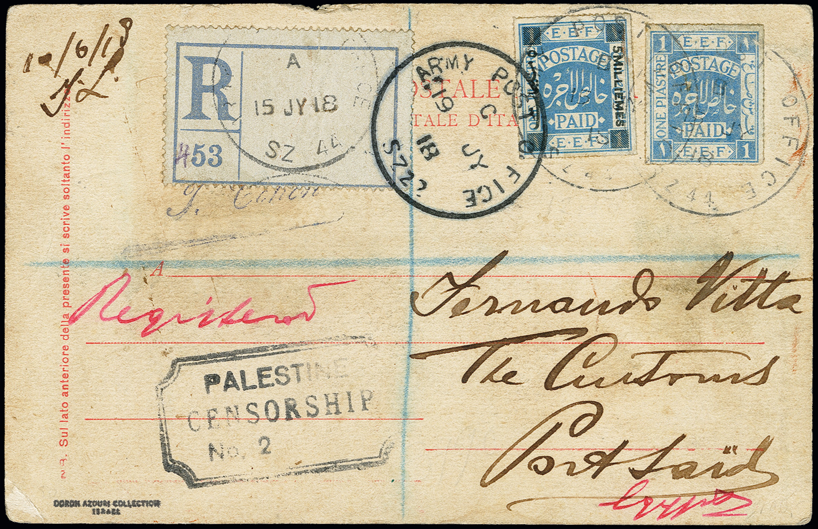 Lot 568 - Overseas palestine - Heinrich Koehler Auktionen Auction #371- Day 1 Lot 568 - Overseas palestine - Heinrich Koehler Auktionen Auction #371- Day 1
