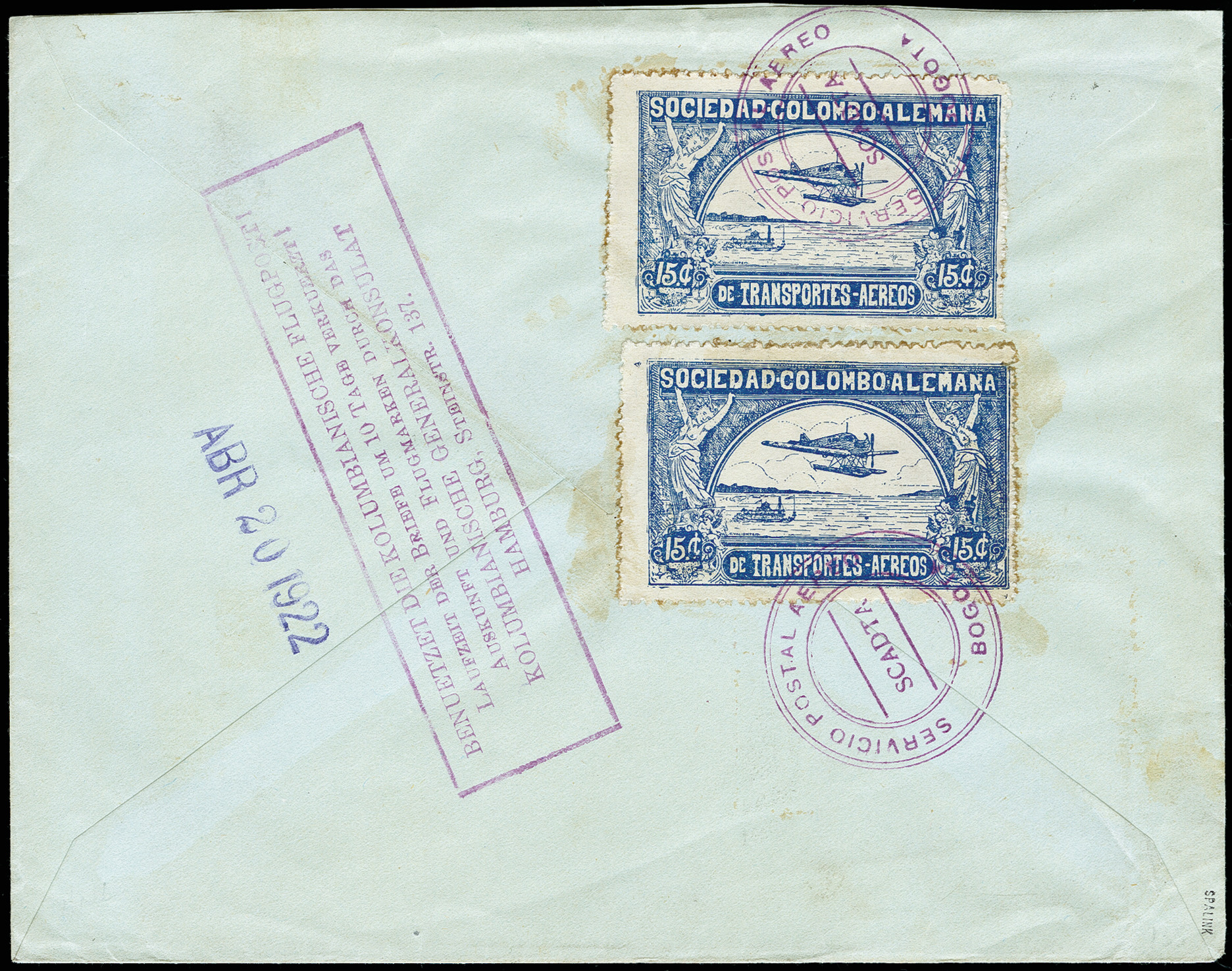 Lot 521 - airmail scadta - Heinrich Koehler Auktionen Auction #371- Day 1 Lot 521 - airmail scadta - Heinrich Koehler Auktionen Auction #371- Day 1