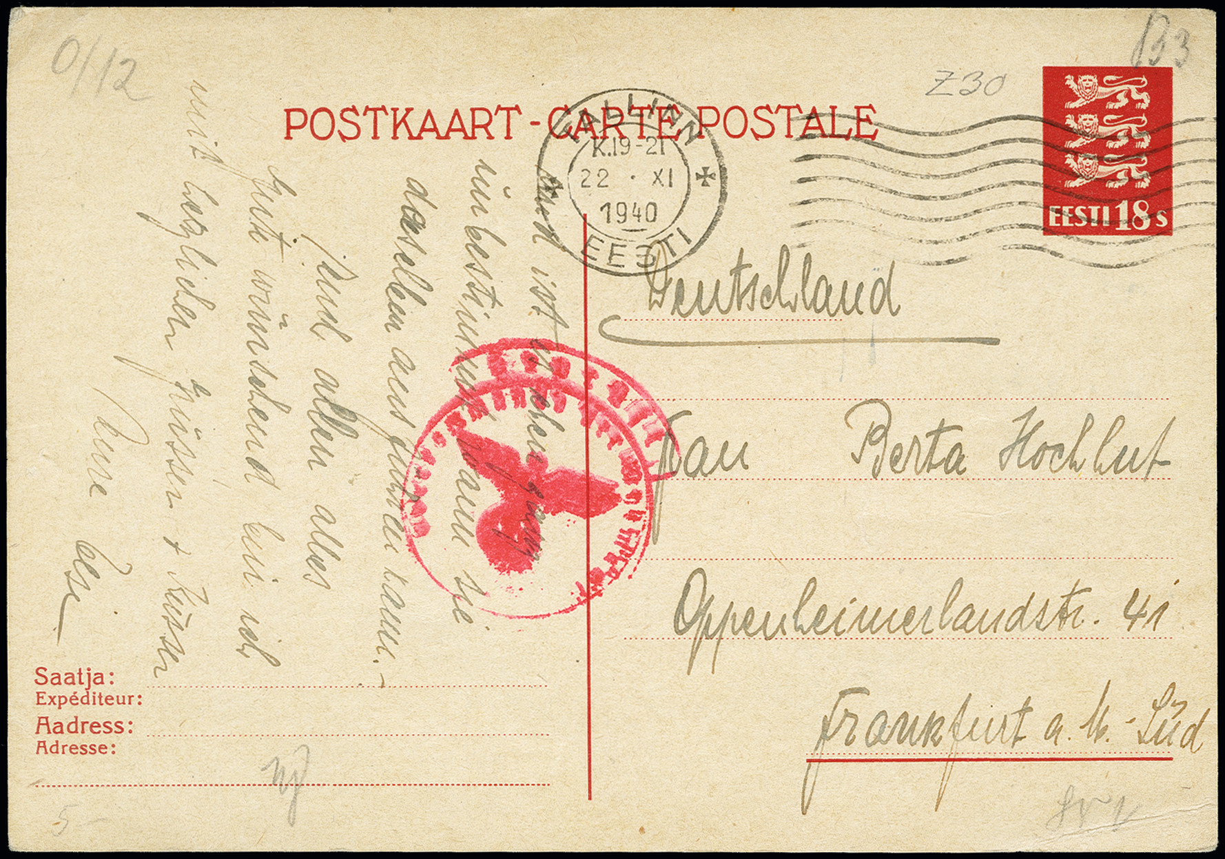 Lot 73 - estonia Estonia - postal stationary - Heinrich Koehler Auktionen Auction #371- Day 1 Lot 73 - estonia Estonia - postal stationary - Heinrich Koehler Auktionen Auction #371- Day 1