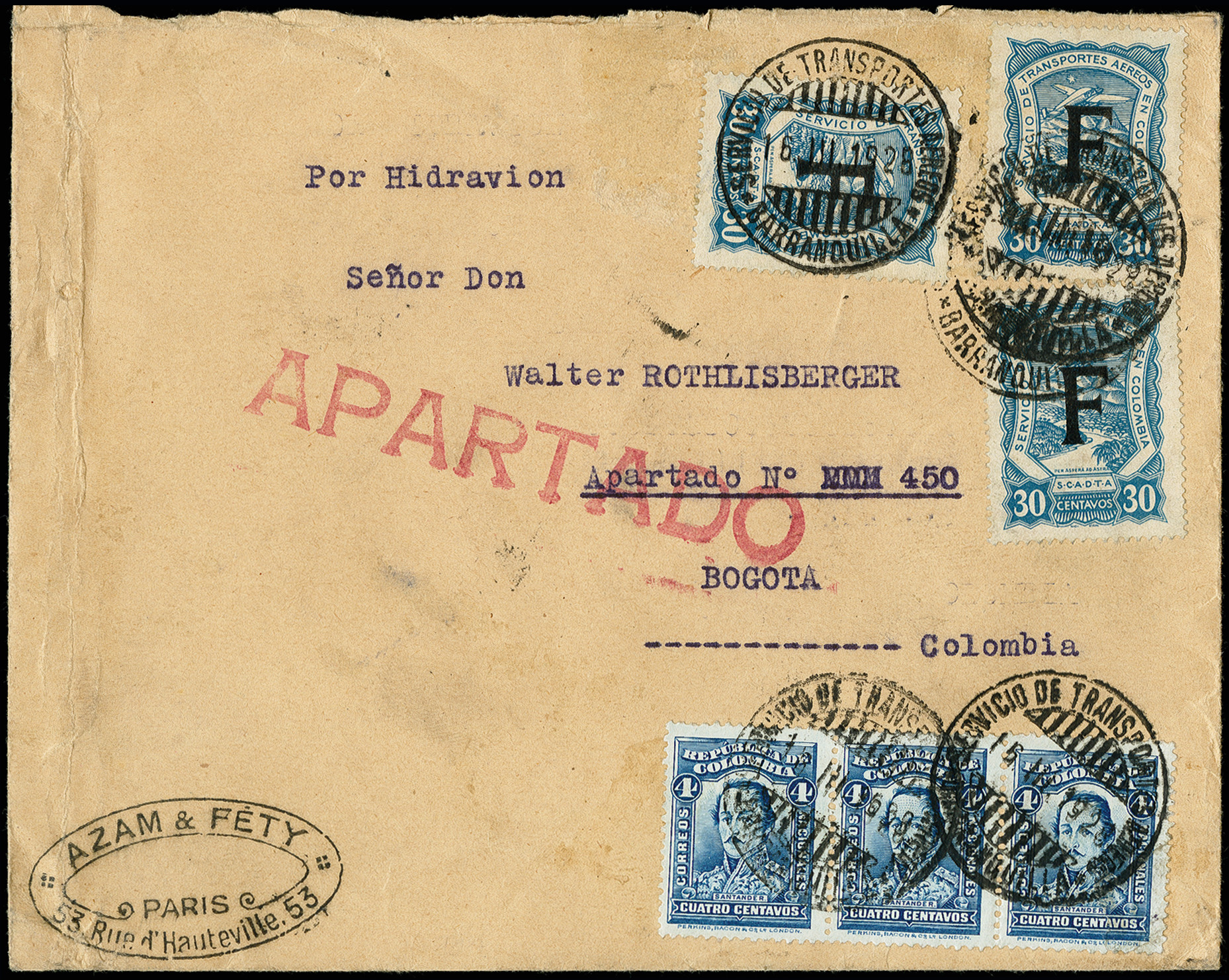 Lot 544 - airmail scadta -  Heinrich Koehler Auktionen Auction #371- Day 1