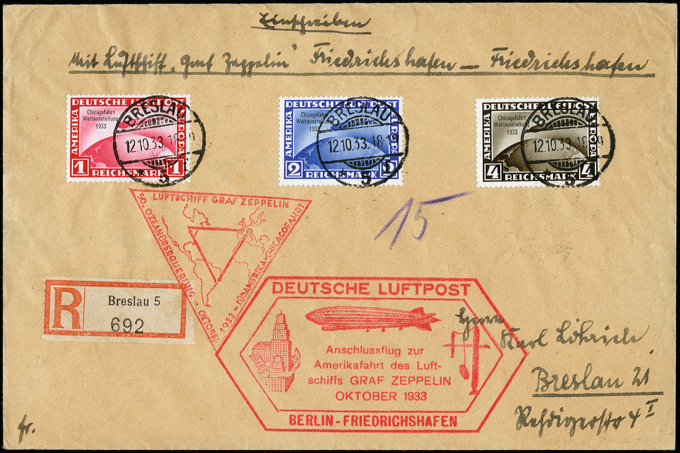 Lot 687 - airmail zeppelin - Heinrich Koehler Auktionen Auction #371- Day 1 Lot 687 - airmail zeppelin - Heinrich Koehler Auktionen Auction #371- Day 1