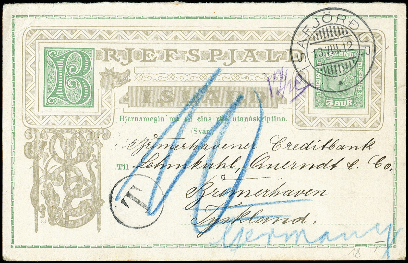 Lot 136 - europe Iceland - Heinrich Koehler Auktionen Auction #371- Day 1 Lot 136 - europe Iceland - Heinrich Koehler Auktionen Auction #371- Day 1