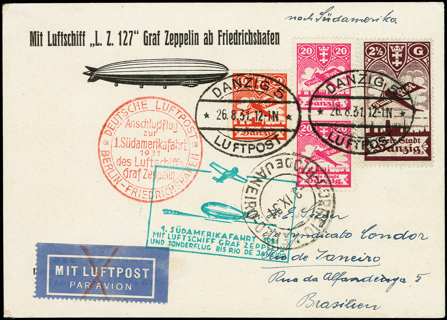 Lot 709 - airmail treaty post - Heinrich Koehler Auktionen Auction #371- Day 1 Lot 709 - airmail treaty post - Heinrich Koehler Auktionen Auction #371- Day 1