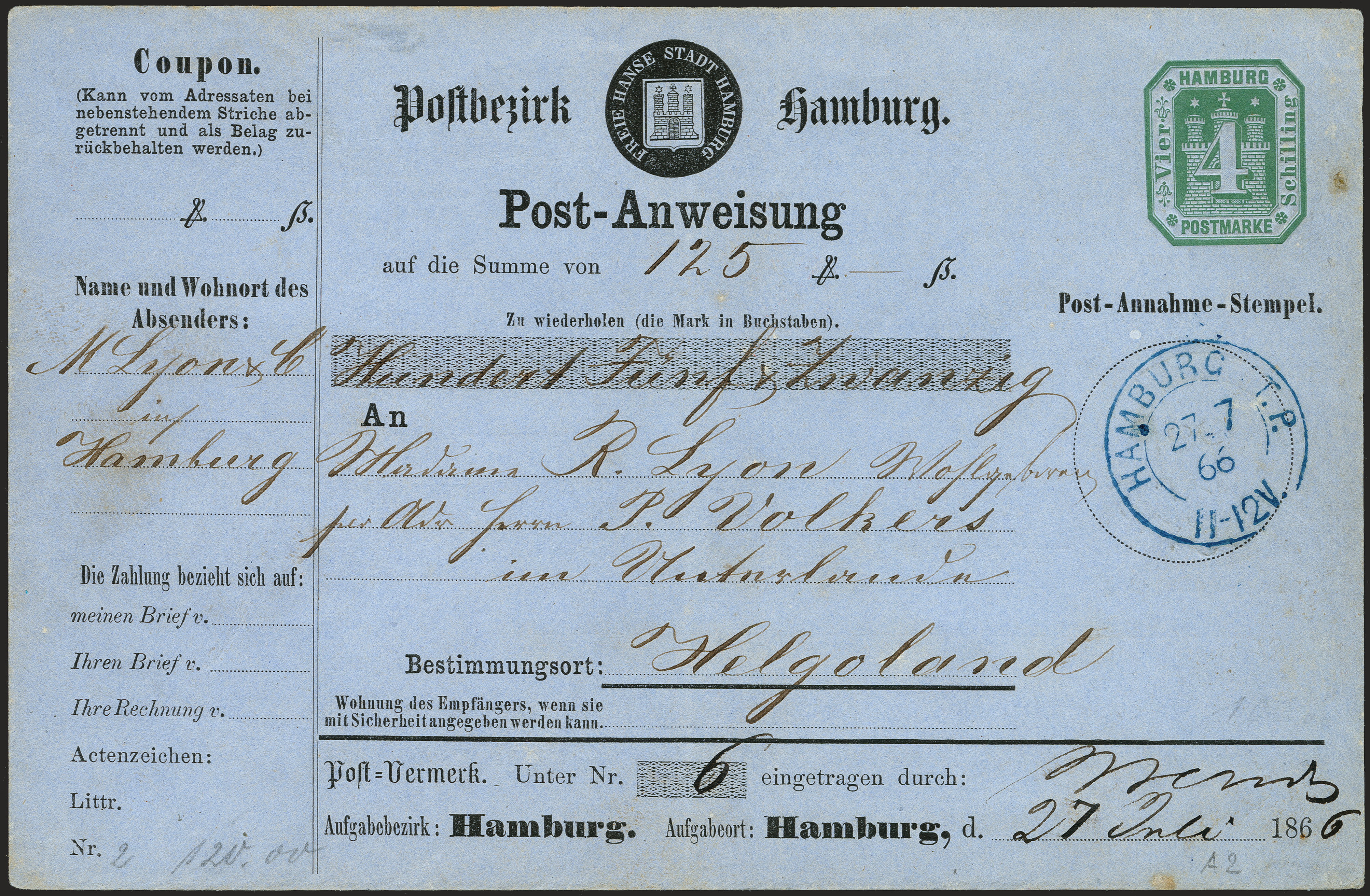 Lot 89 - hamburg Hamburg postal stationary -  Heinrich Koehler Auktionen 372nd Auction - The ERIVAN Collection