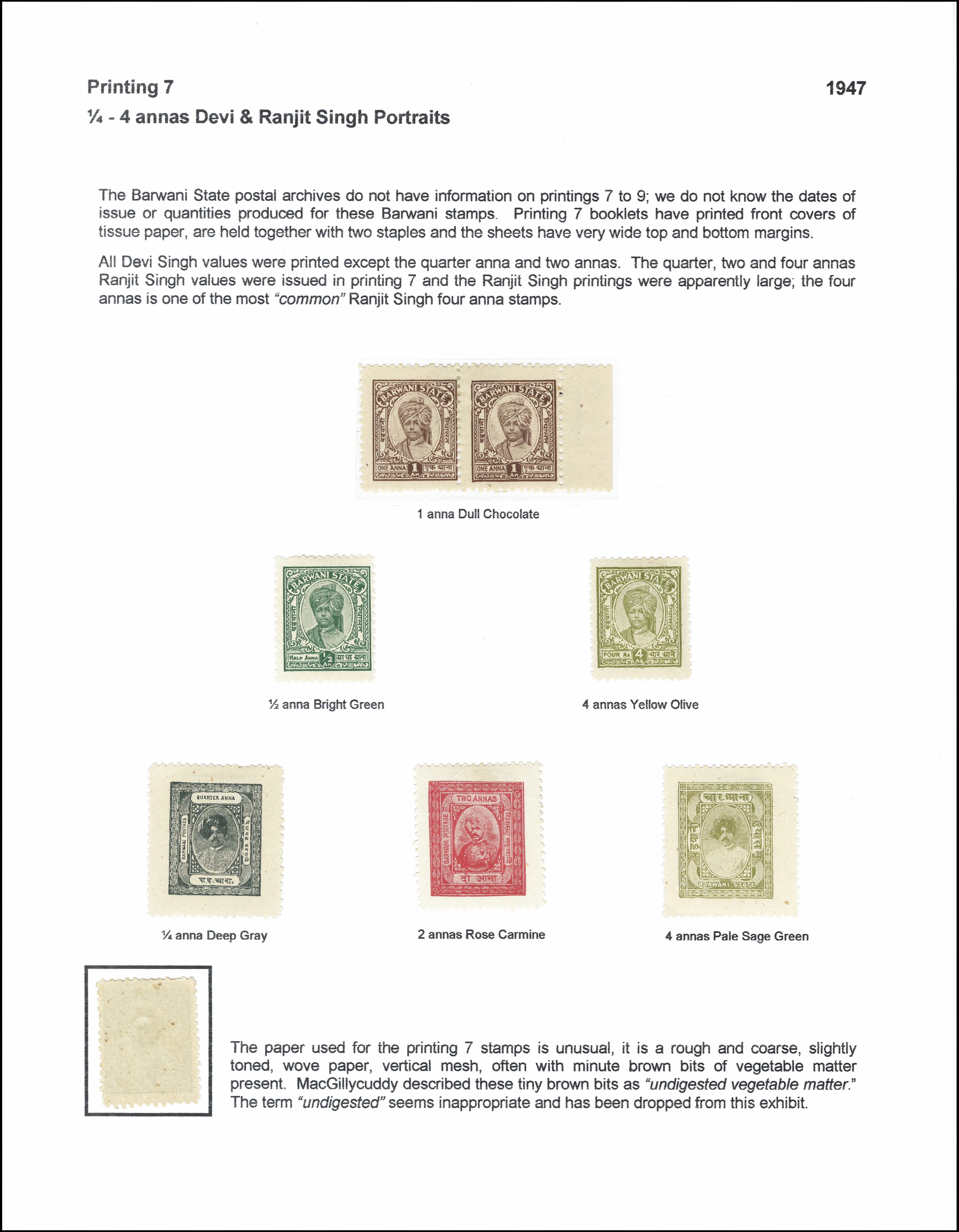Lot 10214 - india small states Barwani -  Heinrich Koehler Auktionen Heinrich Köhler Auction 377 - Day 2